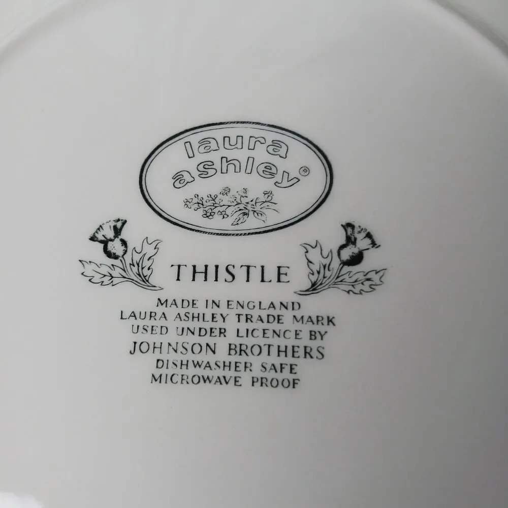 LAURA ASHLEY THISTLE MADE IN ENGLAND DINNER SET FOR 4
